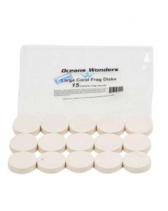 OCEANS WONDERS LARGE CERAMIC CORAL FRAG DISKS - 15 PACK OCEANS WONDERS LARGE CERAMIC CORAL FRAG DISKS - 15 PACK