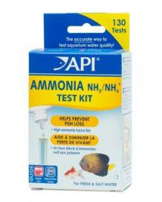 FRESHWATER/SALTWATER AMMONIA TEST KIT, TEST KIT OF 130 TESTS - API